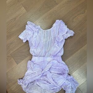 Love shack fancy Natasha heritage dress violet splash hand dye size xs WORN ONCE